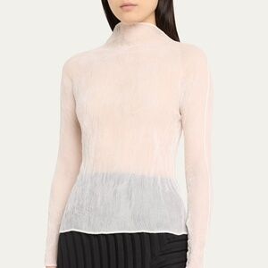 ISSEY MIYAKE Blouse Chiffon Twist-38 Sheer Top White